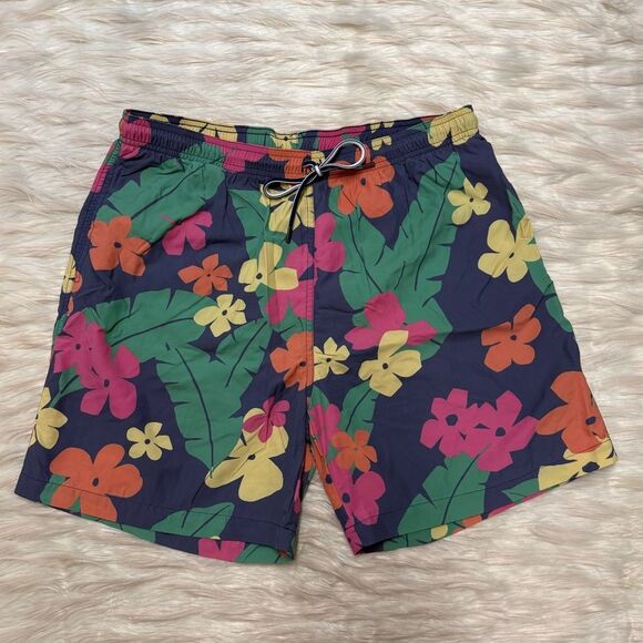 J. McLaughlin Men's Swim Trunks in Multicolor Floral - Picture 2 of 9